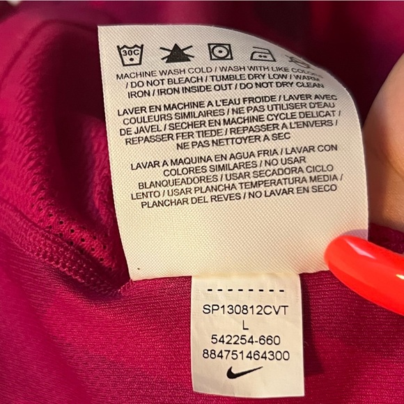 Nike Dri-Fit Racerback Tank Top Size Large Pink Athletic Running Workout Shirt - Picture 4 of 7